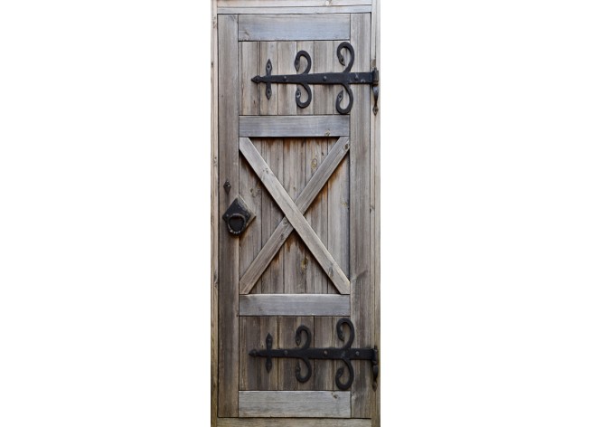 Наклейка на дверь Старинная деревянная дверь